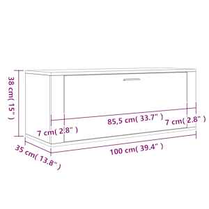 Nástěnný botník betonově šedý 100x35x45 cm kompozitní dřevo - obrázek 11