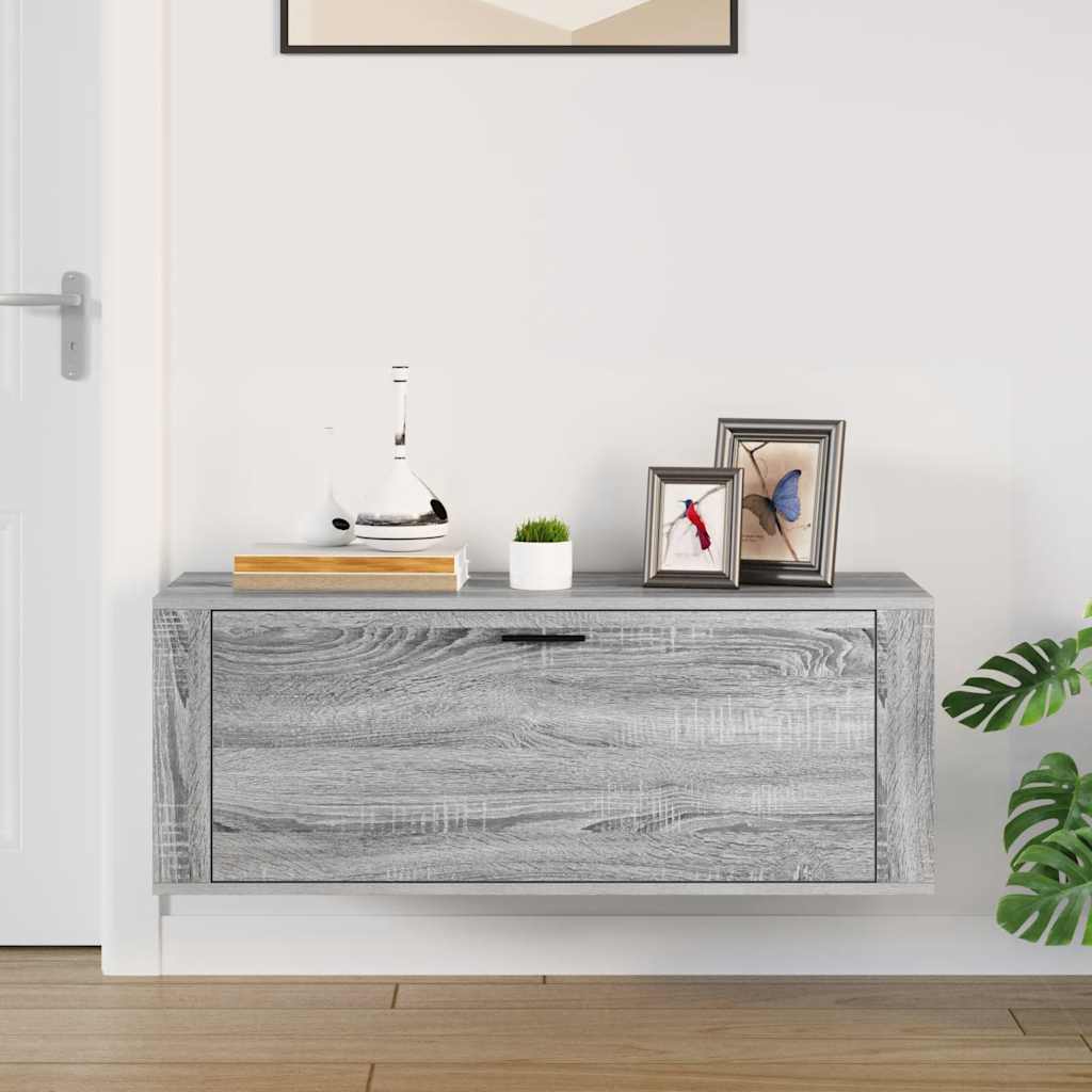 Thumbnail - vidaXL Wand-Schuhschrank Grau Sonoma 100x35x38 cm Holzwerkstoff