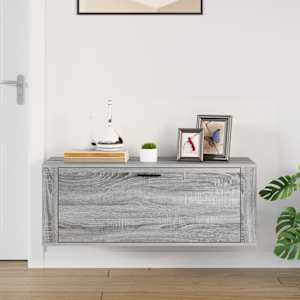 Nástěnný botník šedý sonoma 100x35x38 cm kompozitní dřevo - obrázek 3