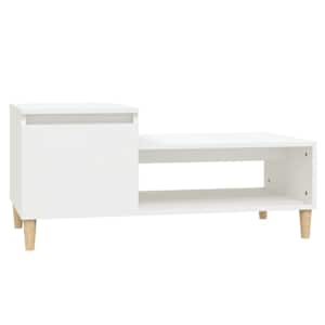 Konferenční stolek bílý 100 x 50 x 45 cm kompozitní dřevo - obrázek 2