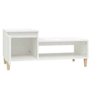 Konferenční stolek bílý 100 x 50 x 45 cm kompozitní dřevo - obrázek 6
