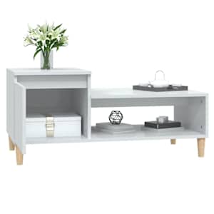 Konferenční stolek lesklý bílý 100x50x45 cm kompozitní dřevo - obrázek 4