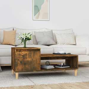 Klubska mizica dimljeni hrast 100x50x45 cm inženirski les