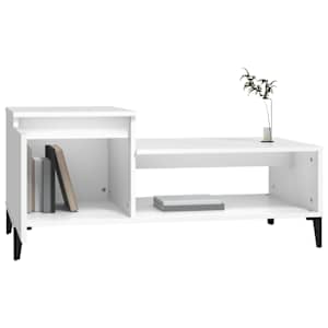Konferenční stolek bílý 100 x 50 x 45 cm kompozitní dřevo - obrázek 4