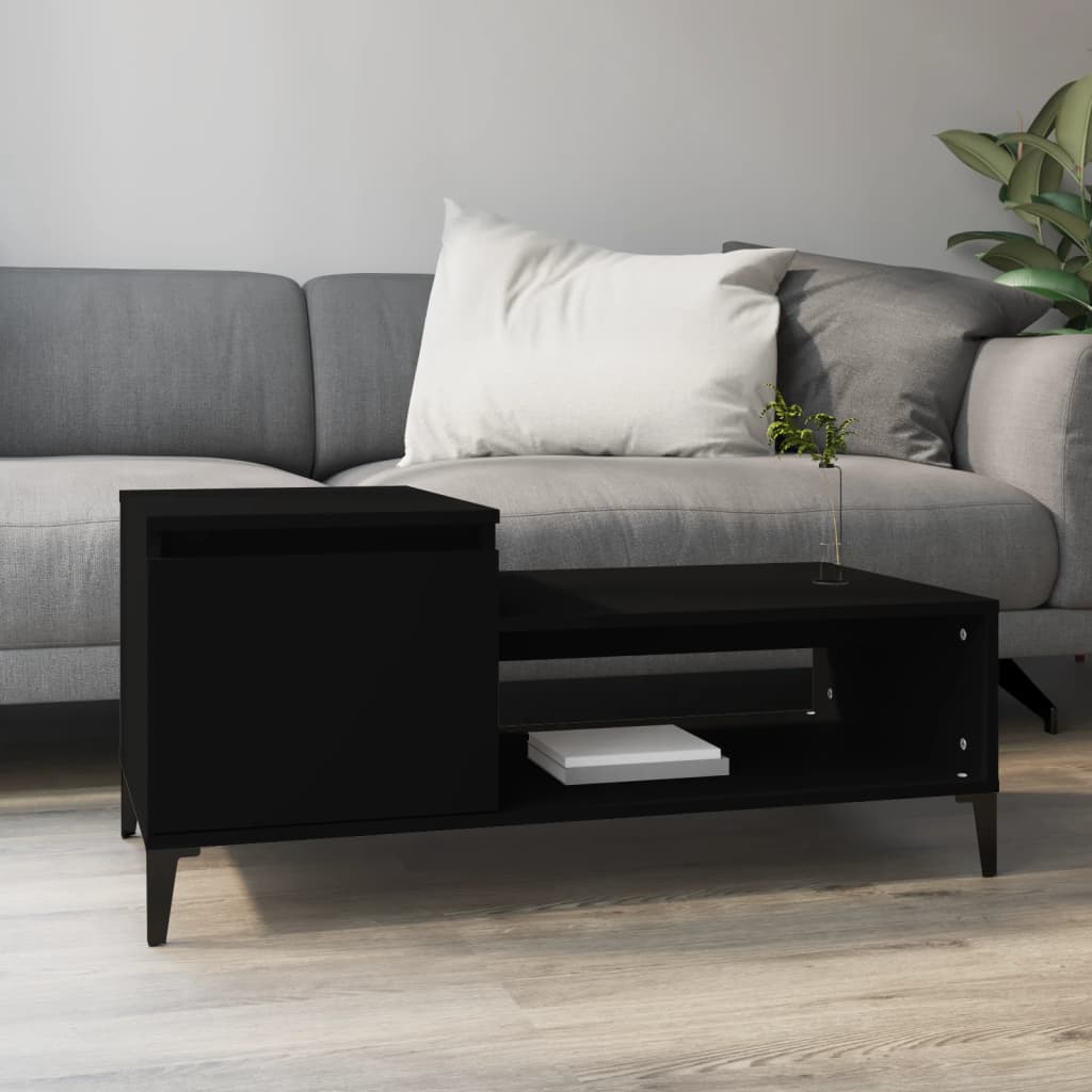 vidaXL sofabord 100x50x45 cm konstrueret træ sort