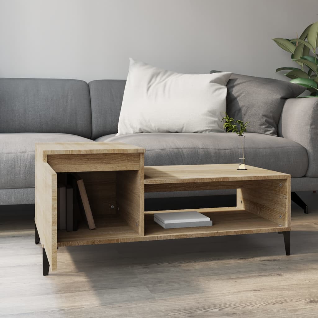 vidaXL sonoma tölgy színű szerelt fa dohányzóasztal 100 x 50 x 45 cm