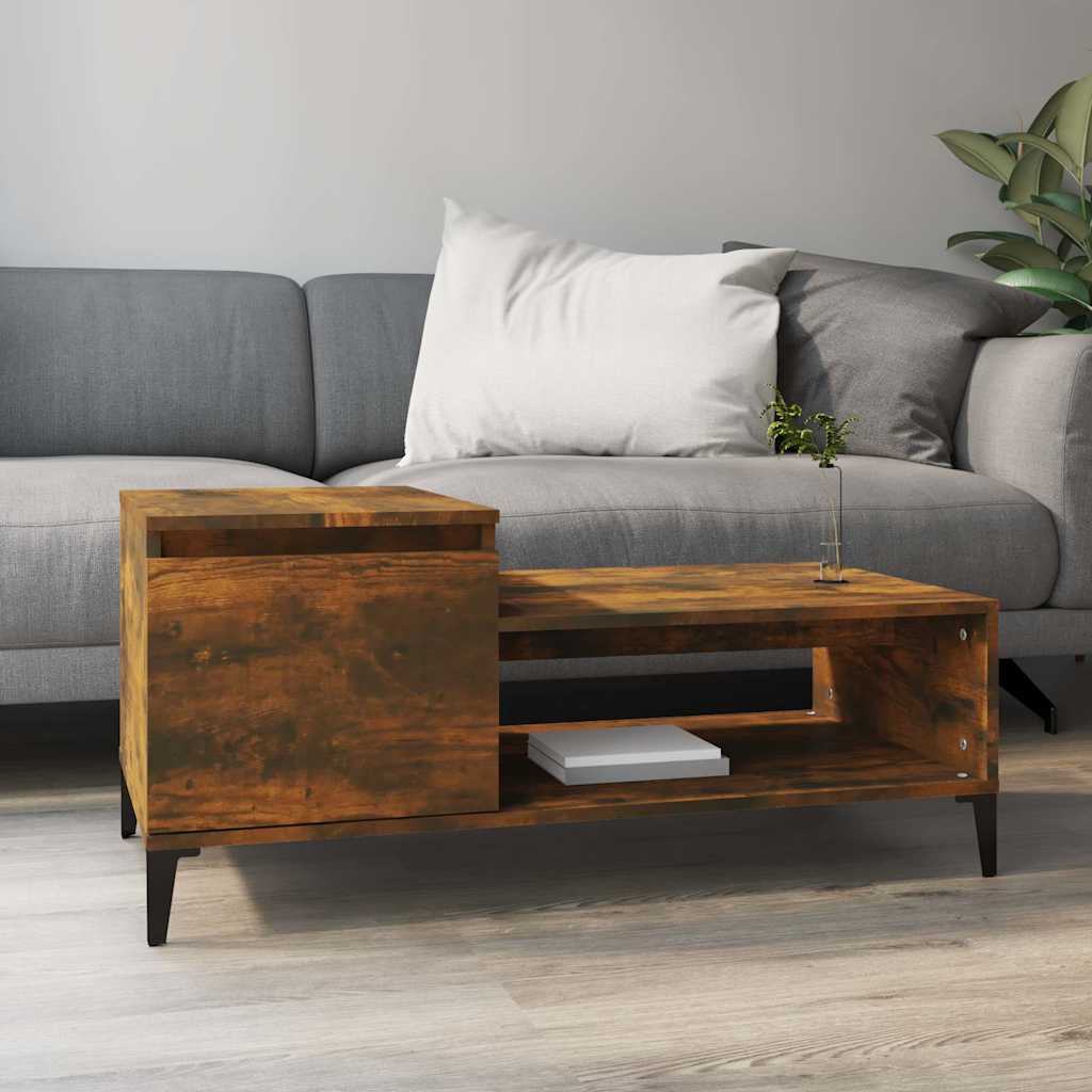 vidaXL sofabord 100x50x45 cm konstrueret træ røget egetræsfarve