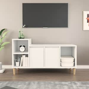 TV skříňka bílá 100x35x55 cm kompozitní dřevo - obrázek 1