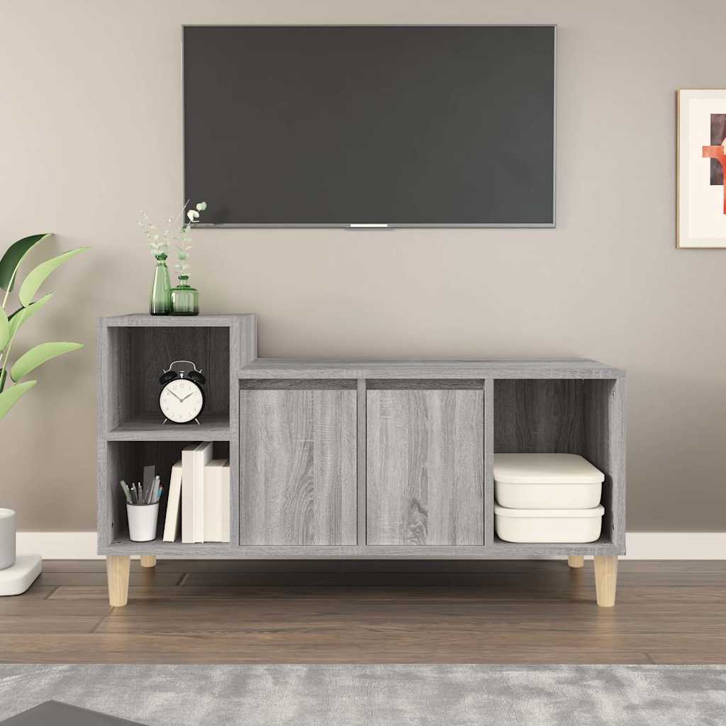 vidaXL tv-bord 100x35x55 cm konstrueret træ grå sonoma-eg