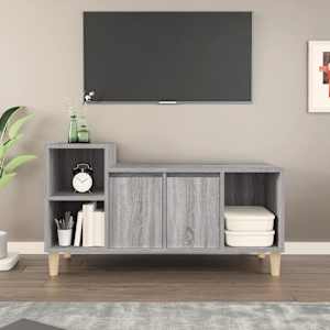 TV skříňka šedá sonoma 100x35x55 cm kompozitní dřevo - obrázek 1