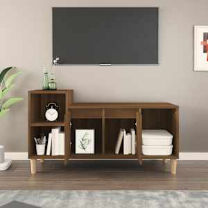 TV skříňka hnědý dub 100x35x55 cm kompozitní dřevo - obrázek 3