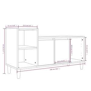 TV skříňka hnědý dub 100x35x55 cm kompozitní dřevo - obrázek 9