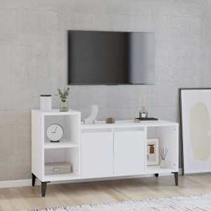TV skříňka bílá 100x35x55 cm kompozitní dřevo - obrázek 1