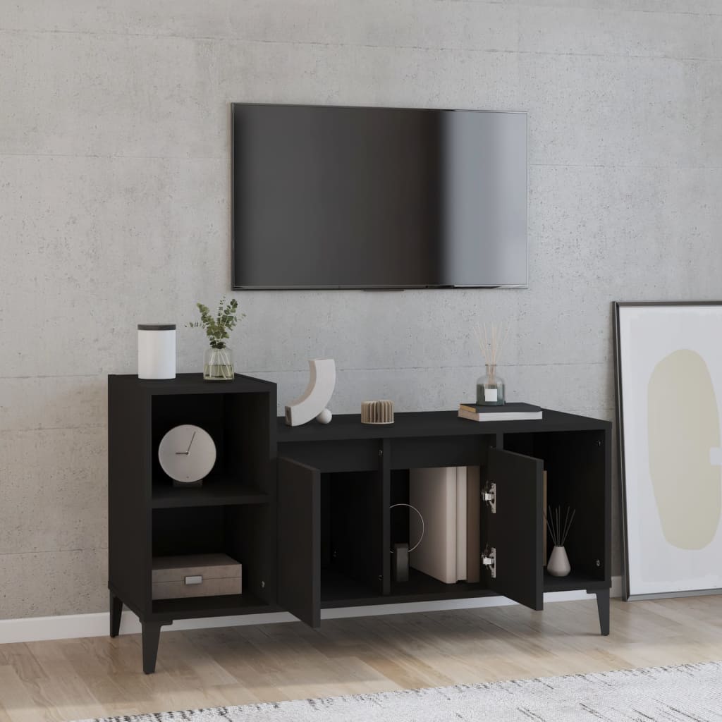 Meuble TV Noir 100x35x55 cm Bois d’ingénierie | meublestv.fr 4