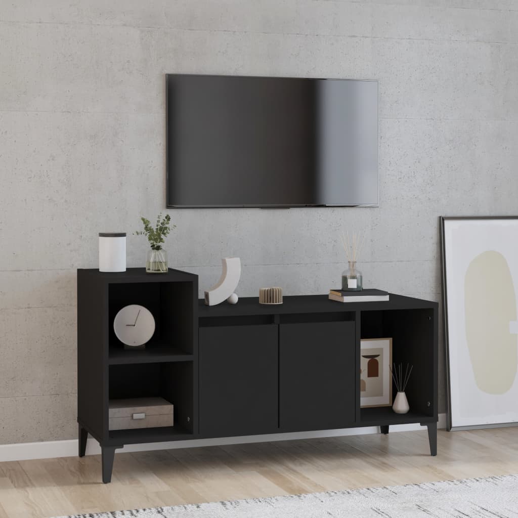 vida XL TV-Schrank Schwarz 100x 35x 55 cm Holzwerkstoff