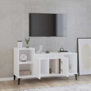 TV skříňka bílá s vysokým leskem 100x35x55 cm kompozitní dřevo - obrázek 3