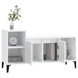 TV skříňka bílá s vysokým leskem 100x35x55 cm kompozitní dřevo - obrázek 4