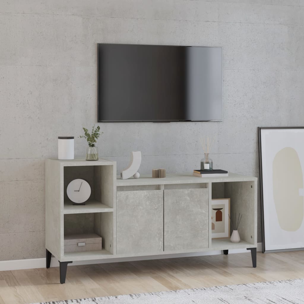 vidaXL Comodă TV, gri beton, 100x35x55 cm, lemn prelucrat