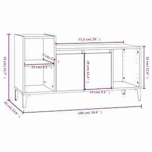 TV skříňka kouřový dub 100x35x55 cm kompozitní dřevo - obrázek 10
