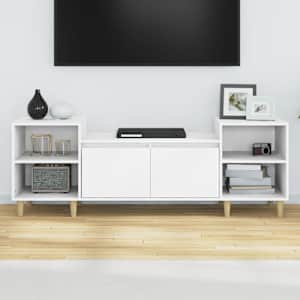 TV skříňka bílá 160 x 35 x 55 cm kompozitní dřevo - obrázek 3
