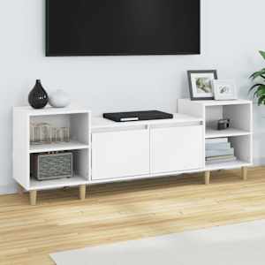 TV skříňka bílá 160 x 35 x 55 cm kompozitní dřevo - obrázek 1