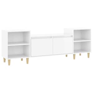 TV skříňka bílá s vysokým leskem 160x35x55 cm kompozitní dřevo - obrázek 2