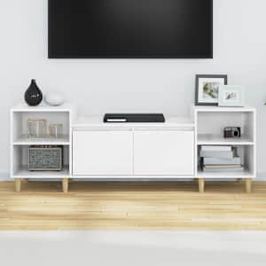 TV skříňka bílá s vysokým leskem 160x35x55 cm kompozitní dřevo - obrázek 3