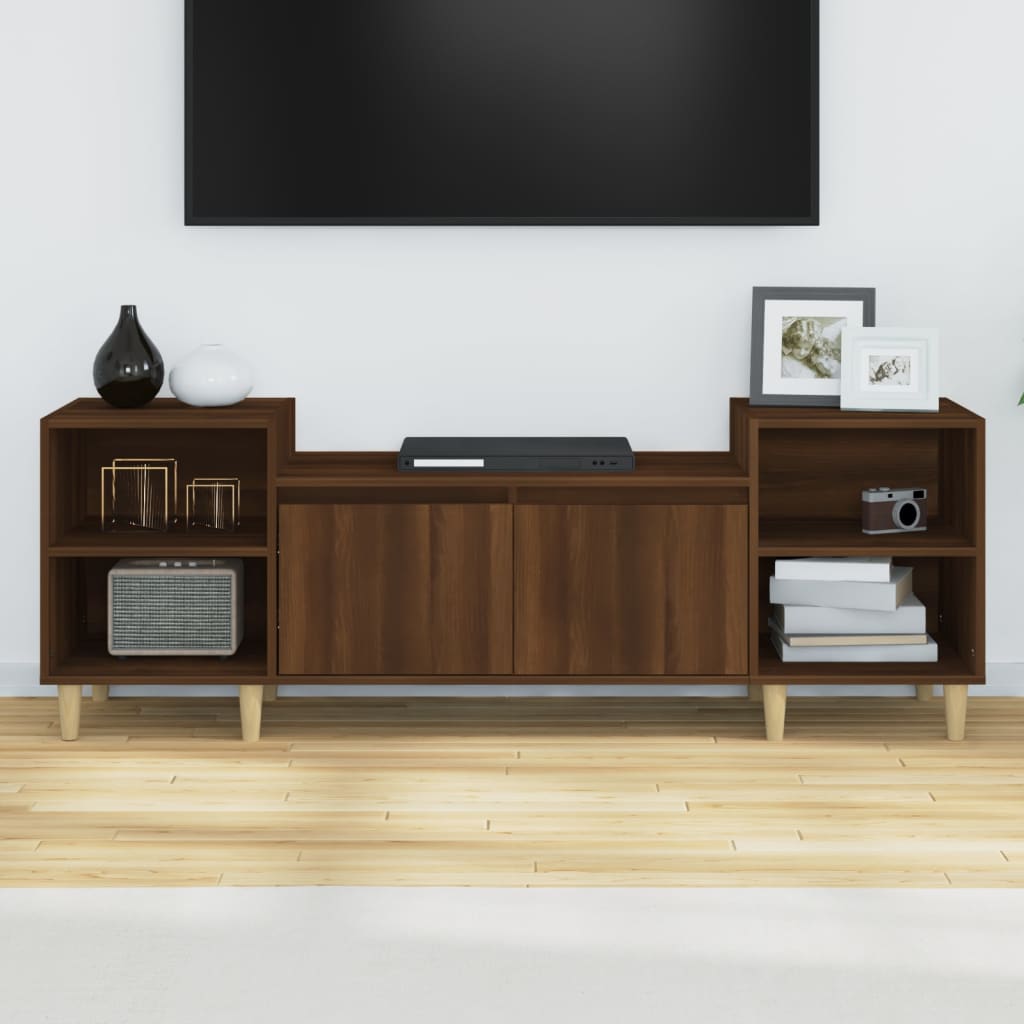vidaXL barna tölgyszínű szerelt fa TV-szekrény 160x35x55 cm