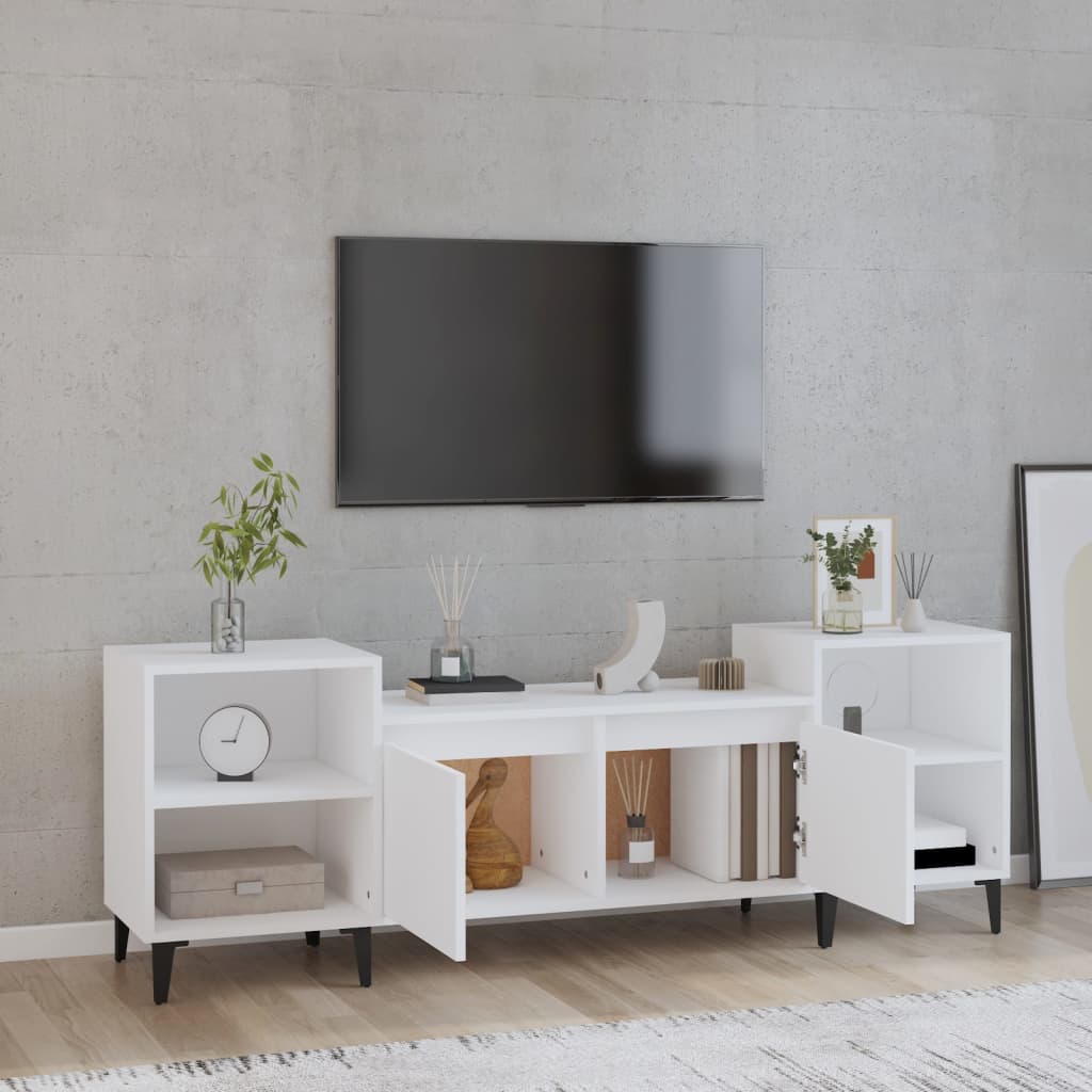 Mobile TV Elegante,Porta TV Bianco 160x35x55 cm in Legno Multistrato  -MC70360