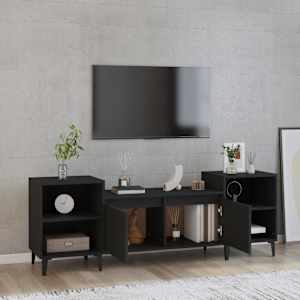 TV skříňka černá 160x35x55 cm kompozitní dřevo - obrázek 3