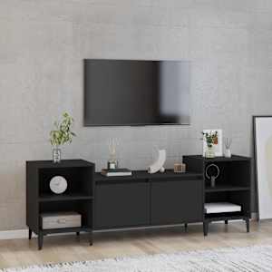 TV skříňka černá 160x35x55 cm kompozitní dřevo - obrázek 1