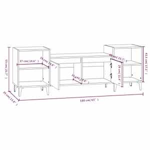 TV skříňka bílá s vysokým leskem 160x35x55 cm kompozitní dřevo - obrázek 9
