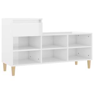 Botník bílý s vysokým leskem 102x36x60 cm kompozitní dřevo - obrázek 2