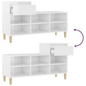 Botník bílý s vysokým leskem 102x36x60 cm kompozitní dřevo - obrázek 9