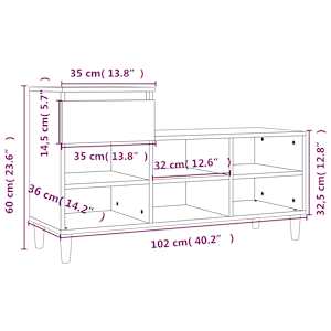 Botník bílý s vysokým leskem 102x36x60 cm kompozitní dřevo - obrázek 11