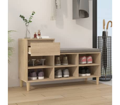 vidaXL Shoe Cabinet Sonoma Oak 102x36x60 cm Engineered Wood