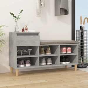 Omarica za čevlje betonsko siva 102x36x60 cm inženirski les