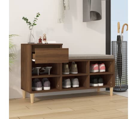 vidaXL Spintelė batams, ruda ąžuolo, 102x36x60cm, apdirbta mediena