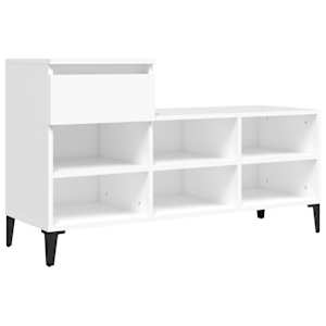 vidaXL jalatsikapp, valge, 102 x 36 x 60 cm, tehispuit