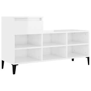 Botník bílý s vysokým leskem 102x36x60 cm kompozitní dřevo - obrázek 2