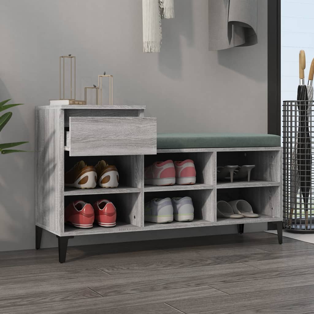 vidaXL Schoenenkast 102x36x60 cm bewerkt hout sonoma grijs afbeelding