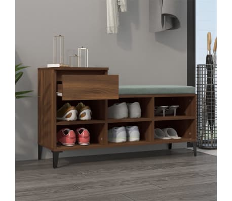 vidaXL Skoskap brun eik 102x36x60 cm konstruert tre