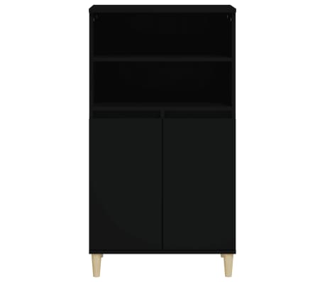vidaXL Hoge kast 60x36x110 cm bewerkt hout zwart