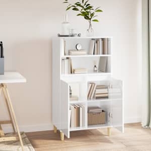 Skříň highboard bílá s vysokým leskem 60 x 36 x 110 cm kompozit - obrázek 5