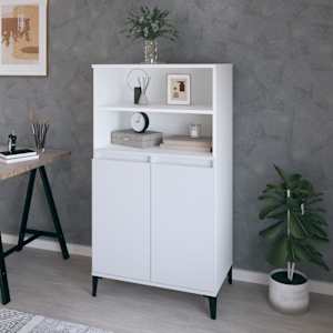 Skříň highboard bílá 60 x 36 x 110 cm kompozitní dřevo - obrázek 1