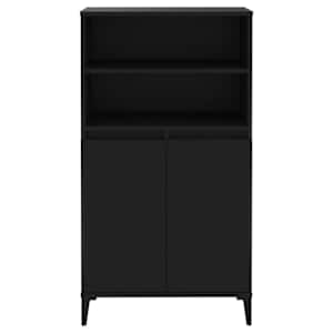 vidaXL Komoda, juodos spalvos, 60x36x110cm, apdirbta mediena