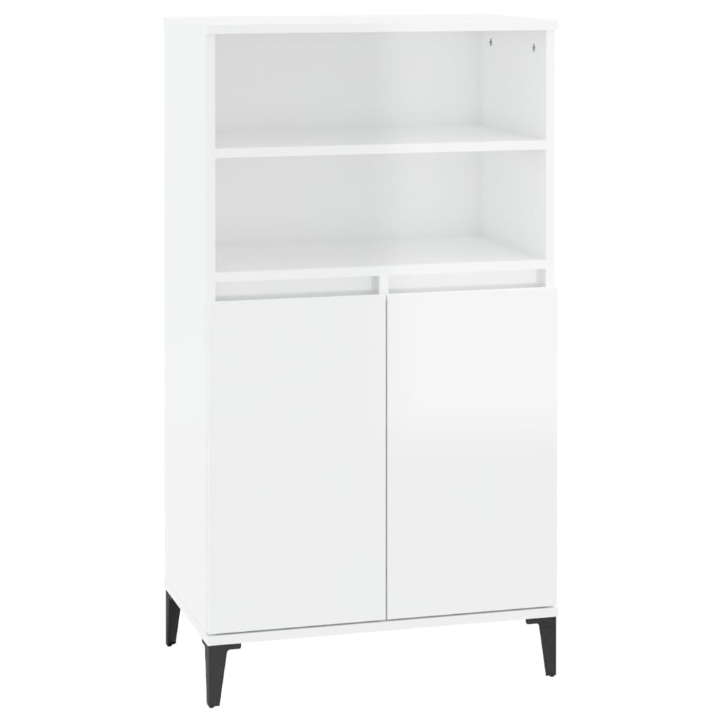 vidaXL Skříň highboard bílá s vysokým leskem 60 x 36 x 110 cm kompozit