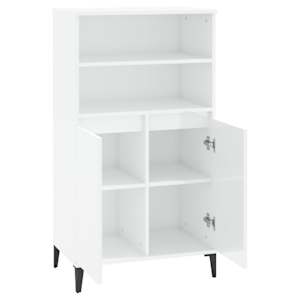 Skříň highboard bílá s vysokým leskem 60 x 36 x 110 cm kompozit - obrázek 4
