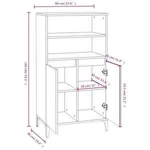 Skříň highboard bílá s vysokým leskem 60 x 36 x 110 cm kompozit - obrázek 9