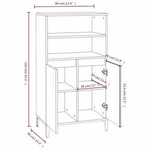 Skříň highboard betonově šedá 60 x 36 x 110 cm kompozitní dřevo - obrázek 9